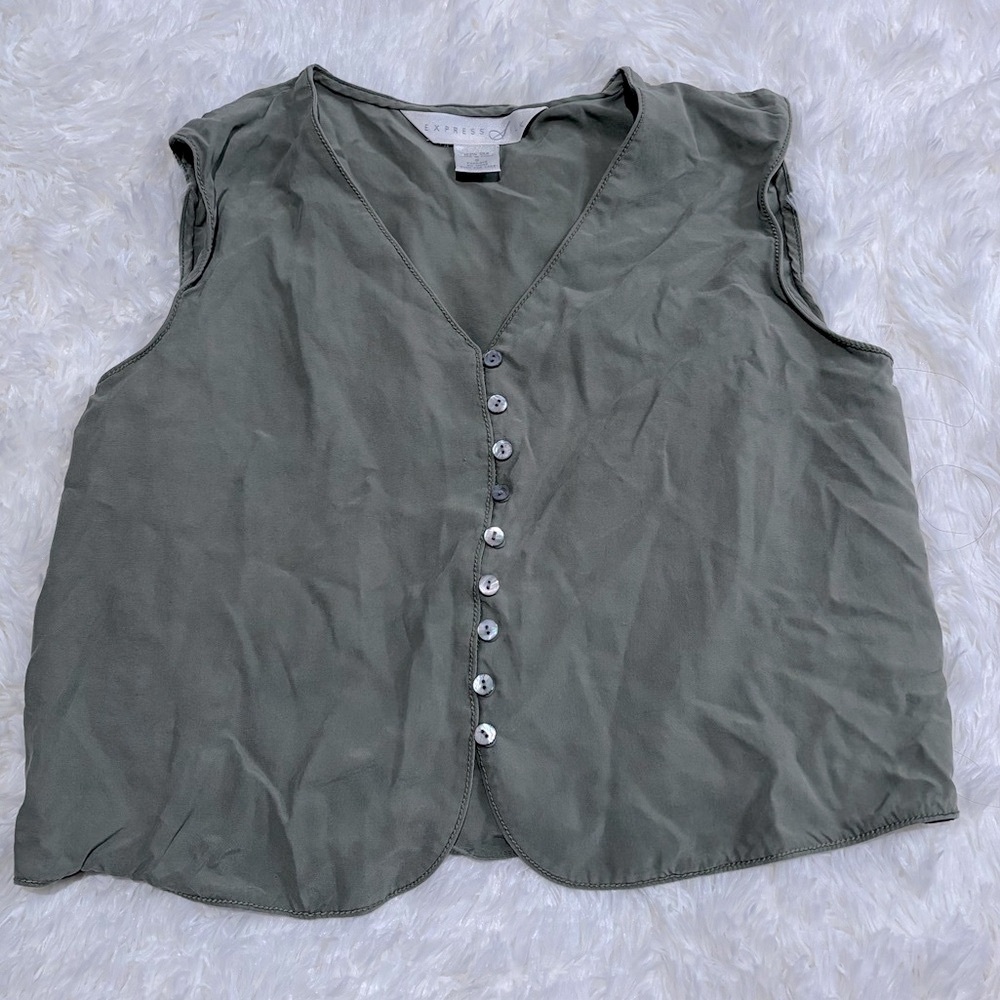 Express Silk Button Down Shirt